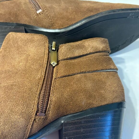 Sam Edelman Petal Ankle Bootie Brown Suede Buckle Zip Ankle Boot Size 7 - Picture 6 of 12